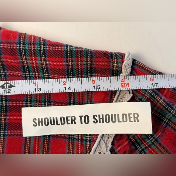 Lanz of Salzburg Red Classic Plaid Cotton Flannel Night Gown Pajama M SEE NOTES - Picture 8 of 11